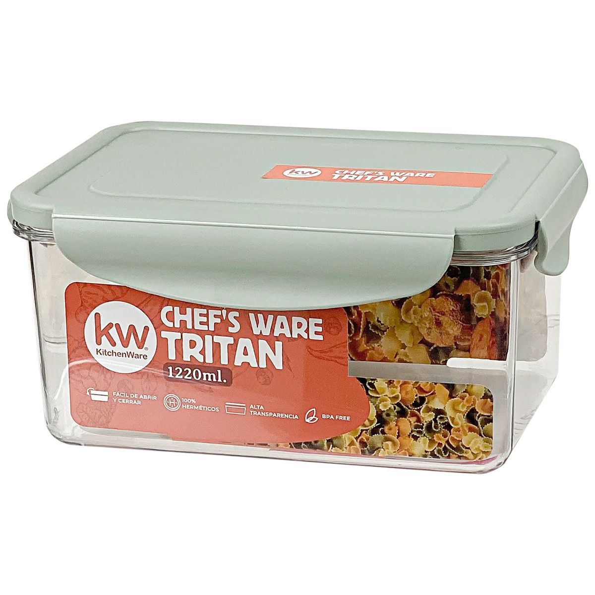 KW - Contenedor Tritan Rectangular Tritán 1220 ml