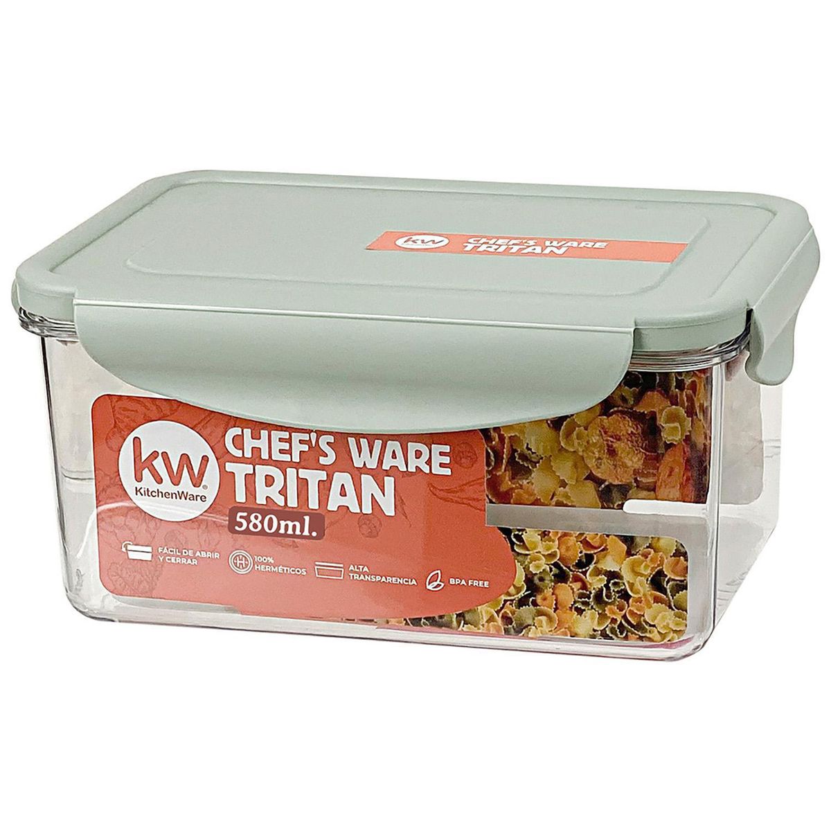 KW - Contenedor Tritan Rectangular Tritán 580 ml