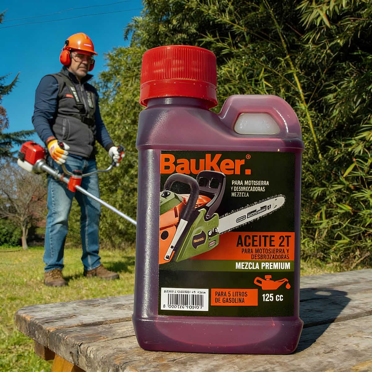 Aceite Bauker 2T 125 cc para 5 l bencina, marca BAUKER - Foto 2