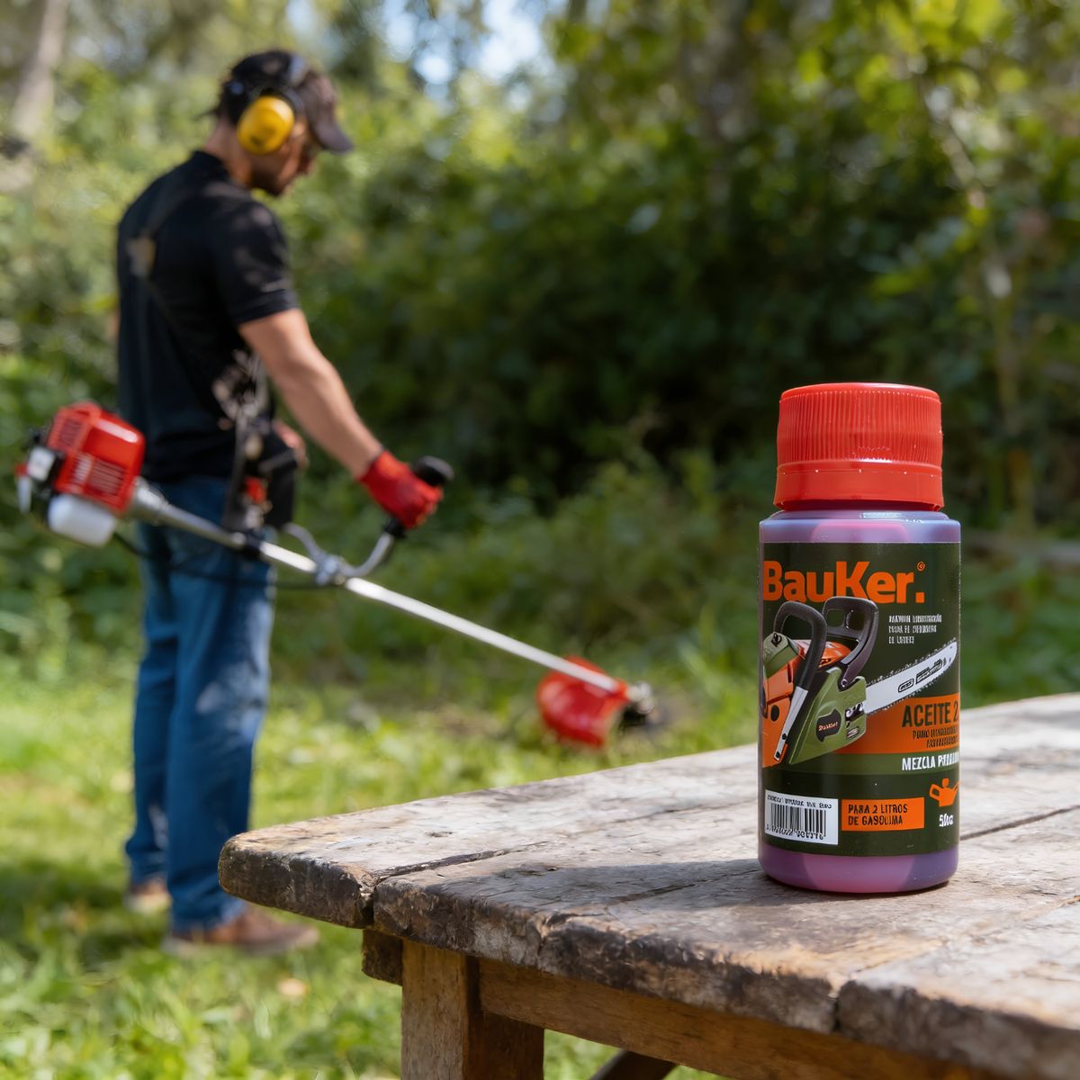 BAUKER - Aceite 2T 50 cc para 2 l bencina