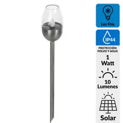 LEDZONE - Estaca Solar Deco Vela 1 W IP44 10 lm Luz Fría