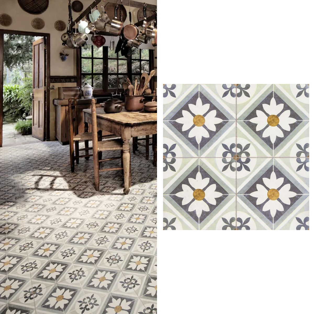 CORDILLERA - Cerámica 45x45 cm Flowers Blue 2.29 m2