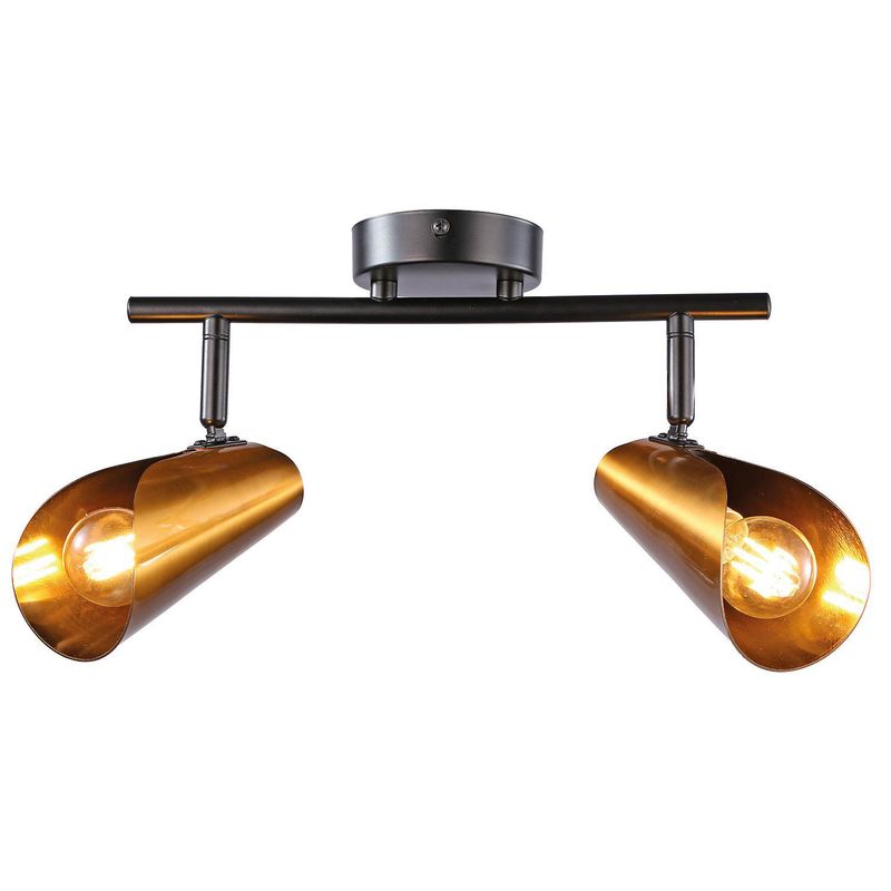 BP ILUMINACION - Barra Tubo Rossi Antique 2 Luces Metal Amarillo/Dorado