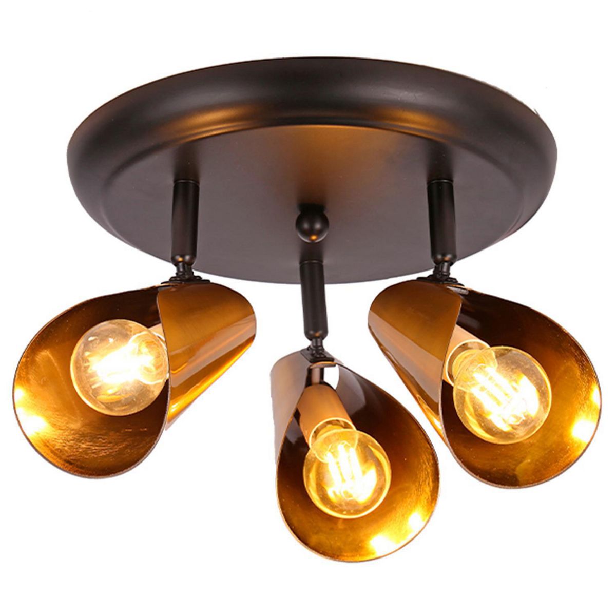 BP ILUMINACION - Plafón Rossi Antique 3 Luces Metal Dorado 40 W