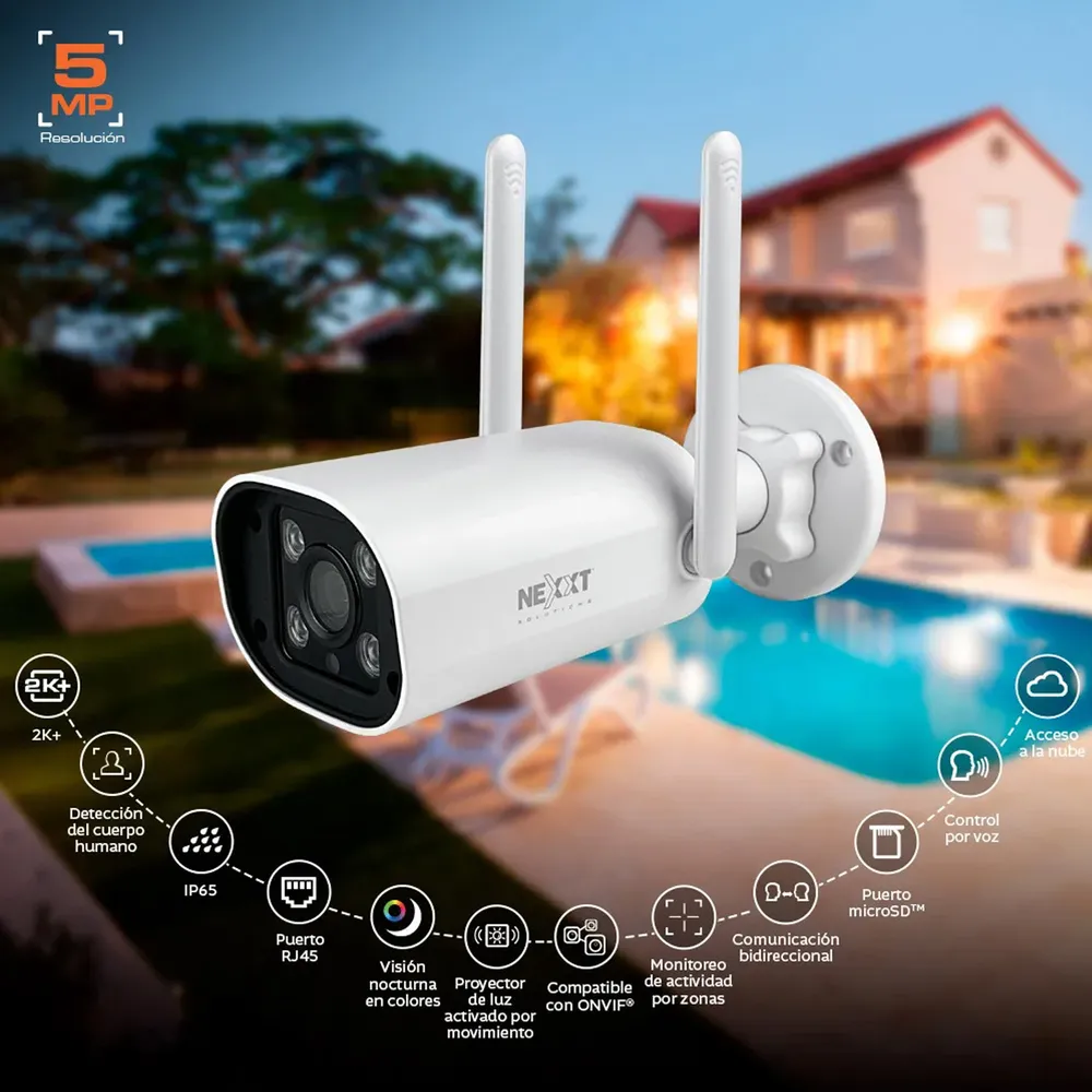 Nexxt Cámara Exterior 5MP con Luz, foto 4
