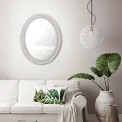 MOOD - Espejo Decorativo Forma Ovalada 77x60 cm Blanco Alba