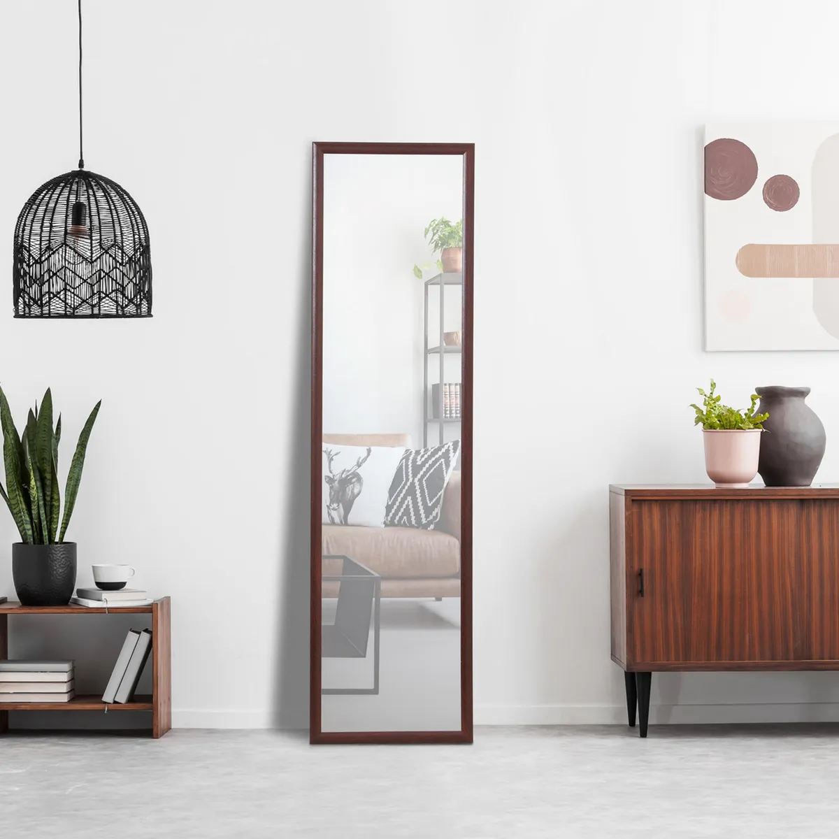 MOOD - Espejo Decorativo Rectangular 30x120 cm Café