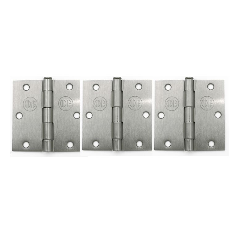 Pack 3 Bisagras Acero 3,5"x 3,5"x 2.0mm plata