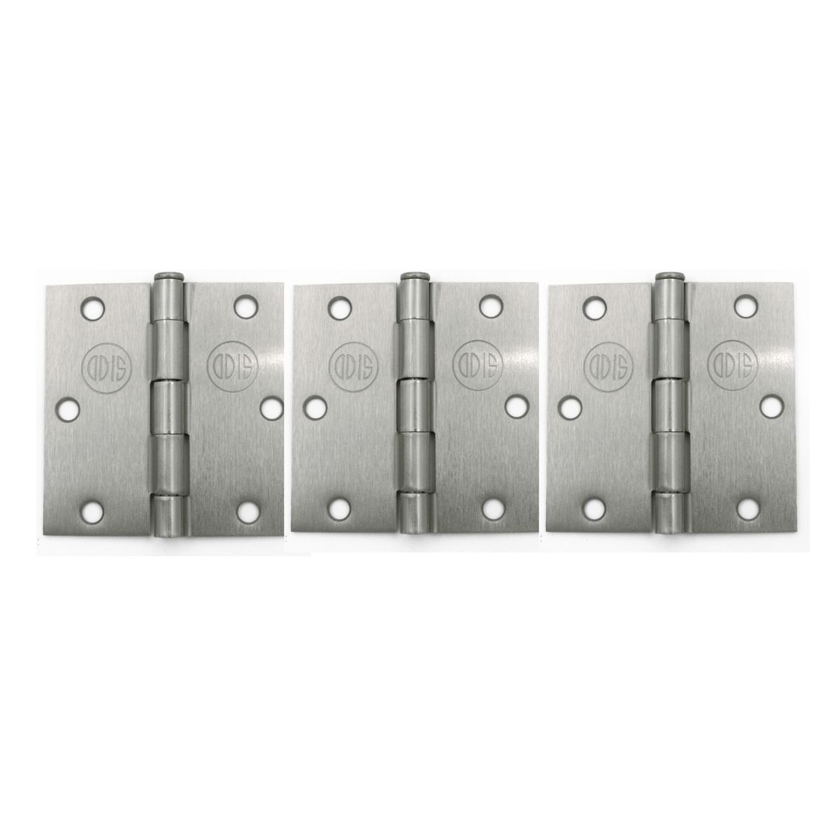 ODIS - Pack 3 Bisagras Acero 3,5"x 3,5"x 2.0mm plata