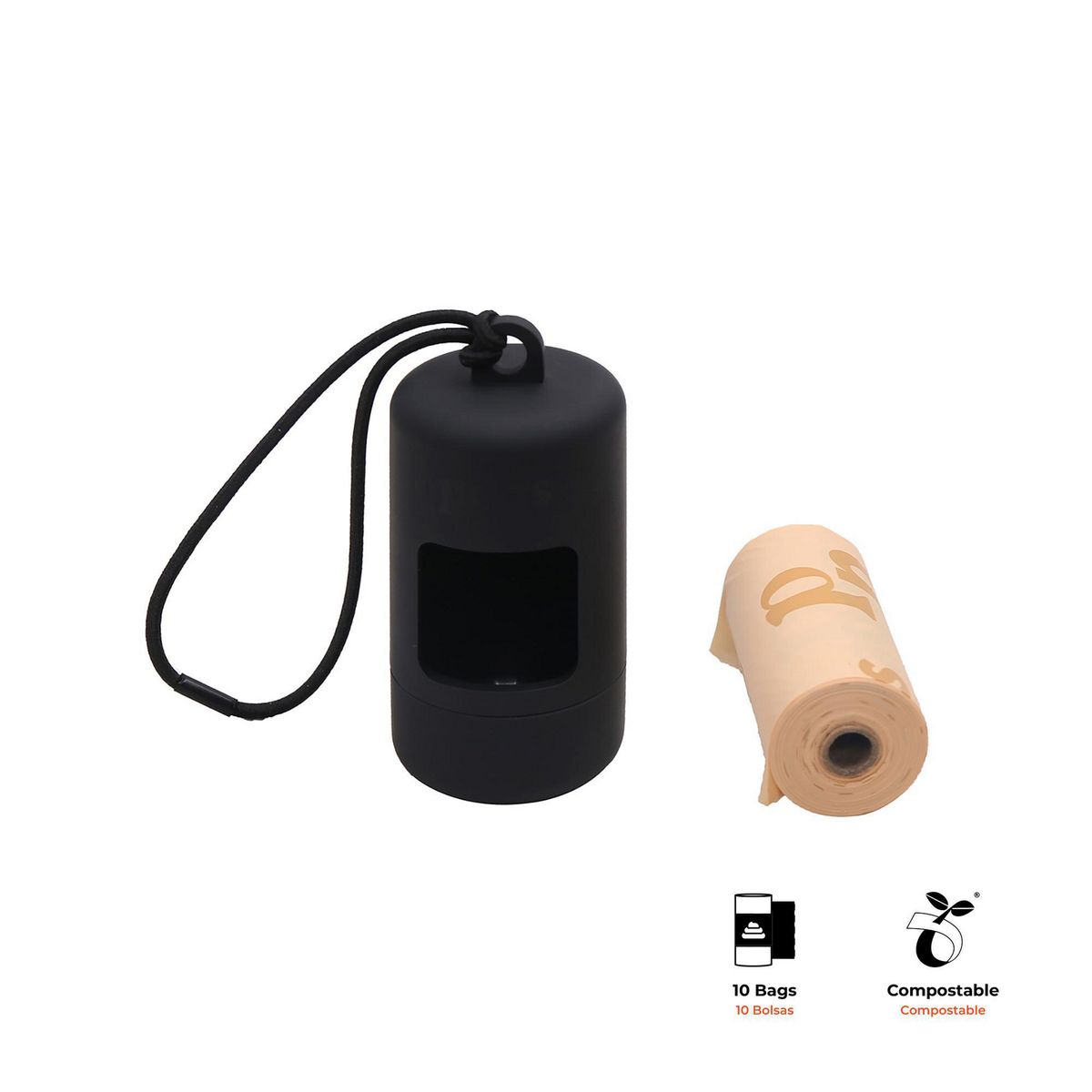 URBAN PET - Portabolsas sanitarias negro + 10 bolsas ecológicas