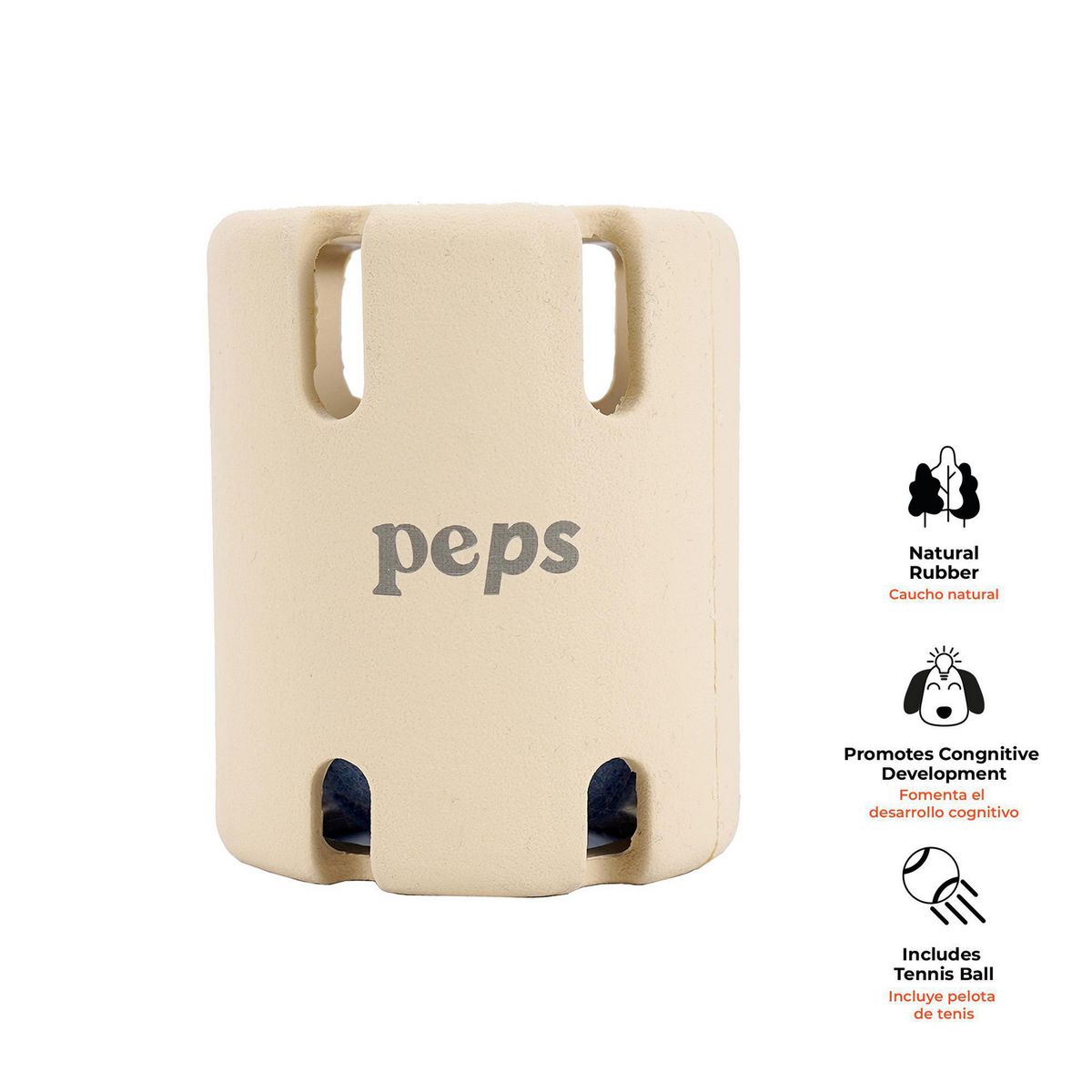 URBAN PET - Juguete para Perro Pelota Didactica de Goma Beige
