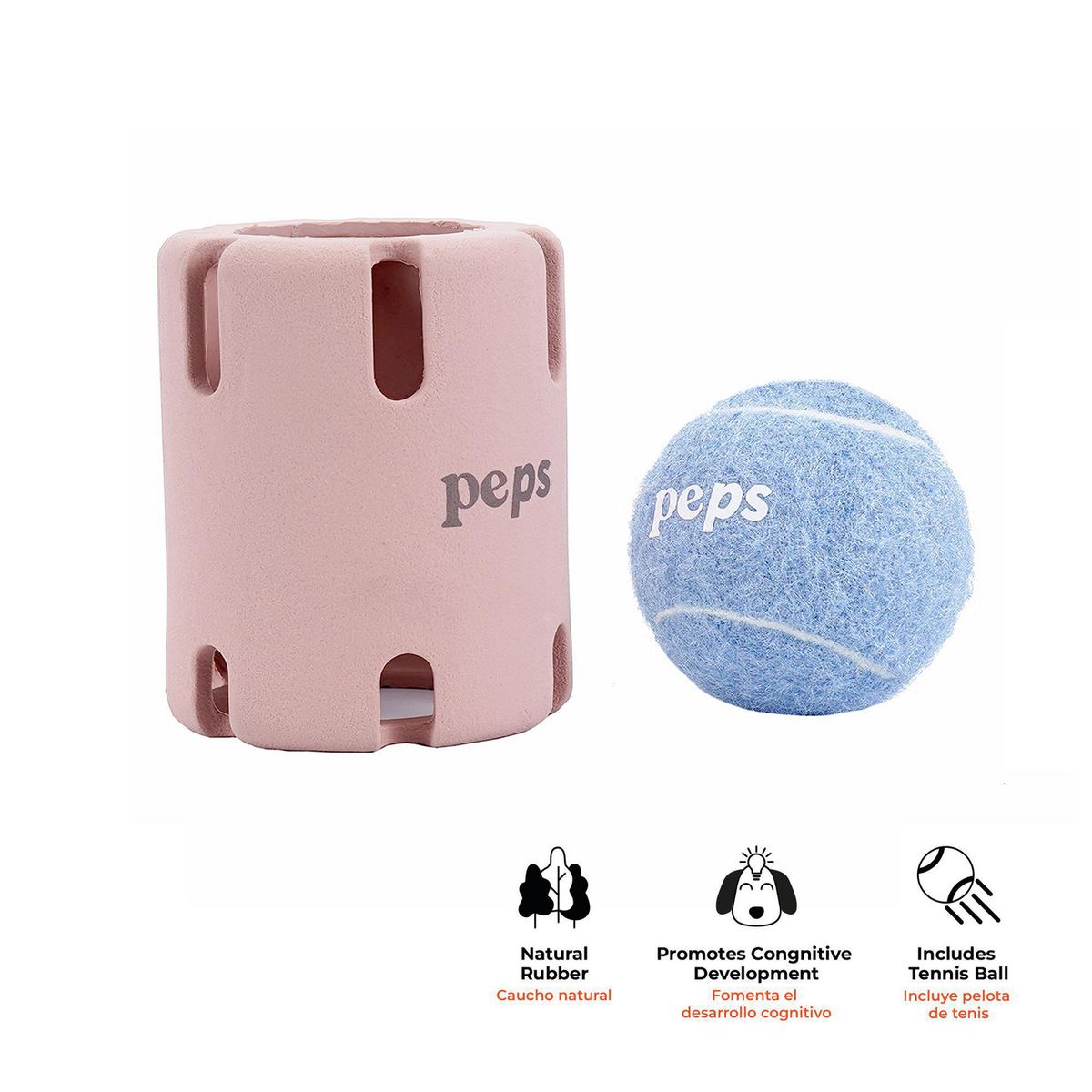 URBAN PET - Juguete para Perro Pelota Didáctica de Goma Blush