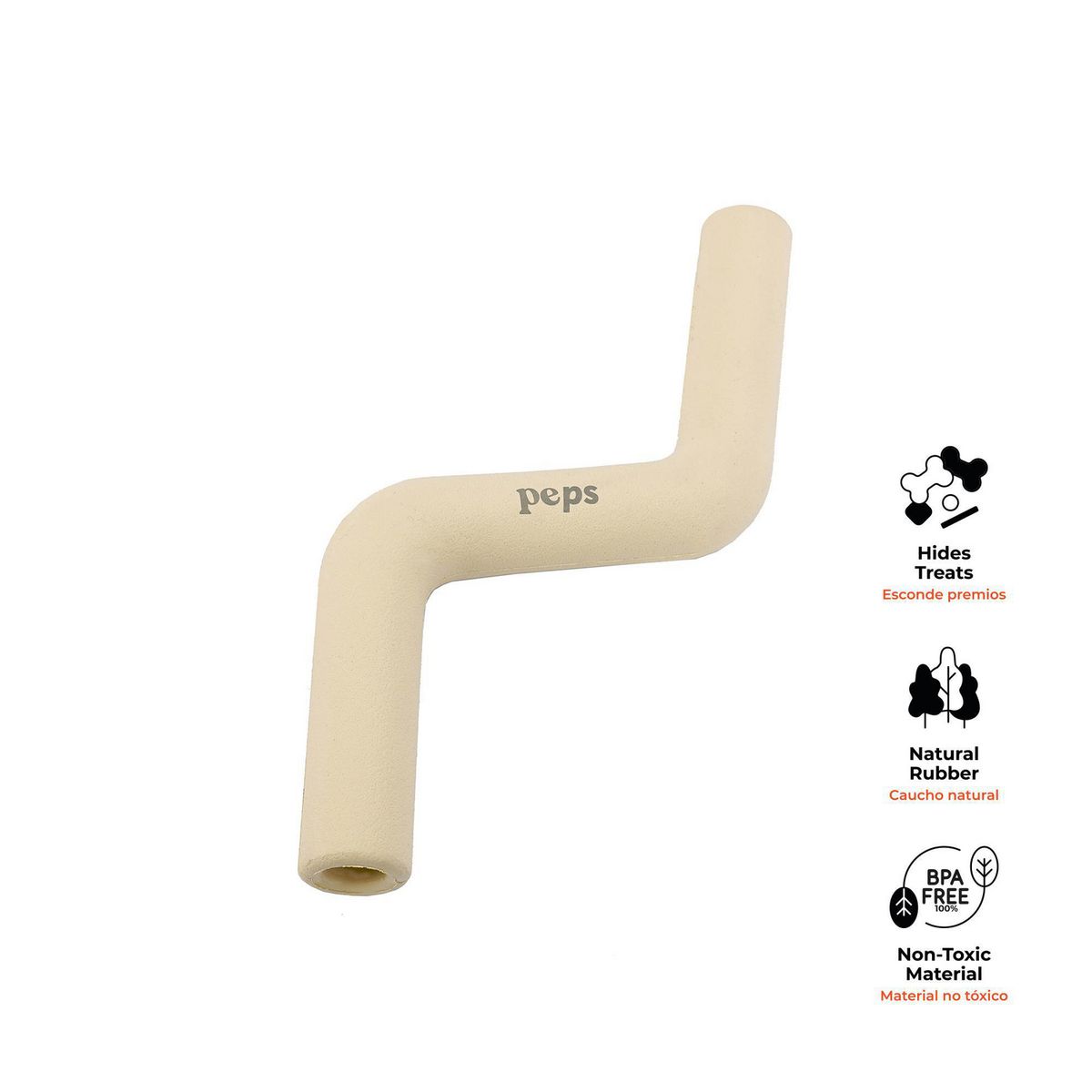 URBAN PET - Juguete para Perro Mordedor Zigzag para Premios Talla M Beige