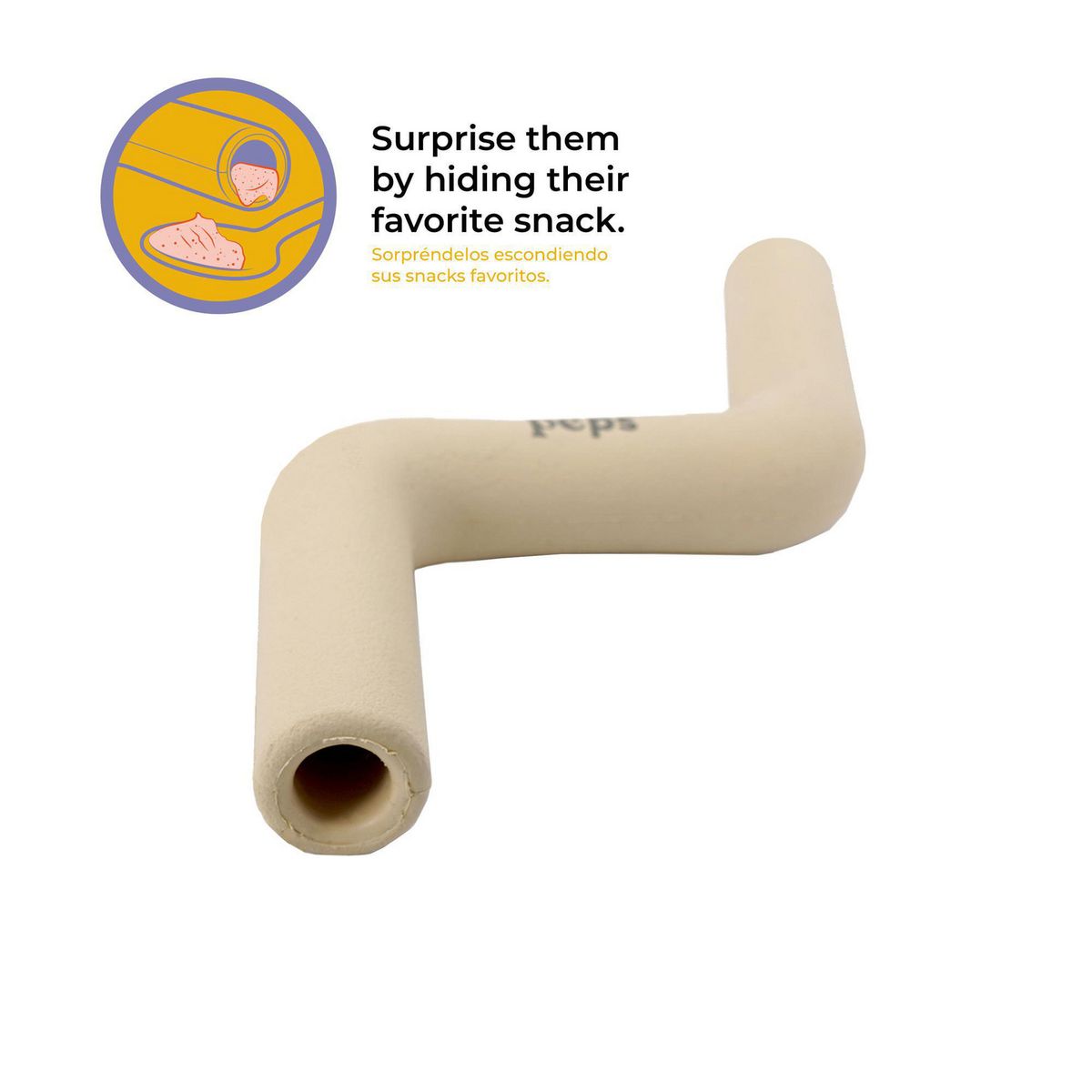 URBAN PET - Juguete para Perro Mordedor Zigzag para Premios Talla M Beige