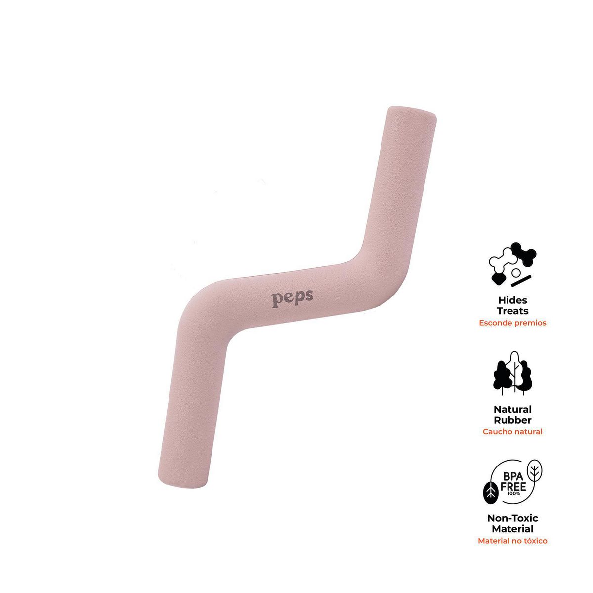 URBAN PET - Juguete para Perro Mordedor Zigzag para Premios Talla S Blush