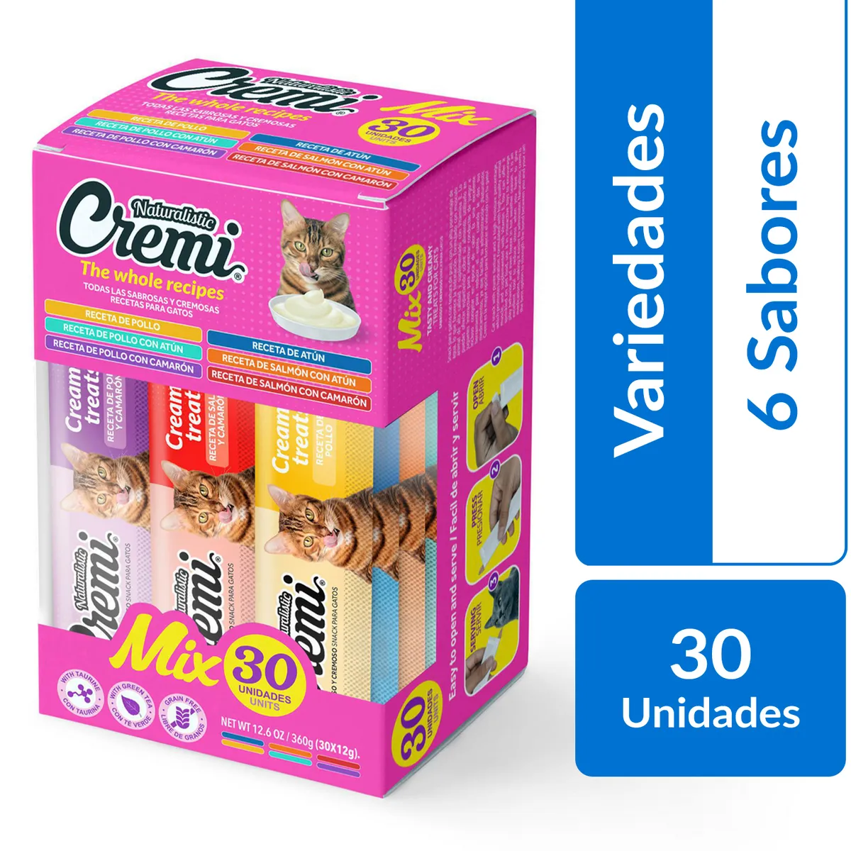 NATURALISTIC - Snack húmedo para Gato Todas las edades Variedades 0.360 kg