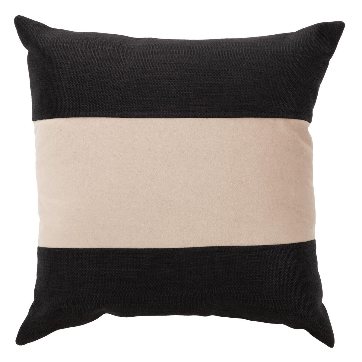 ATMOSPHERA HOME - Cojín Patch Crudo / Negro 50x50 cm