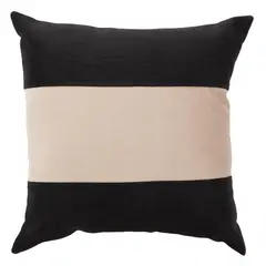 ATMOSPHERA HOME - Cojín Patch Crudo / Negro 50x50 cm