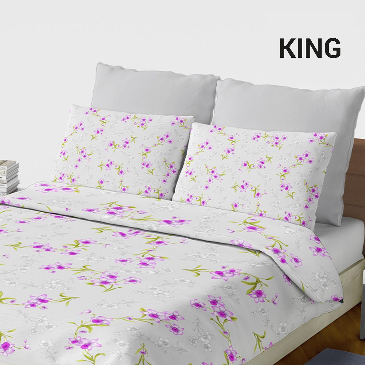 PALERMO - Set de sabana Narciso King 144 Hilos Gris