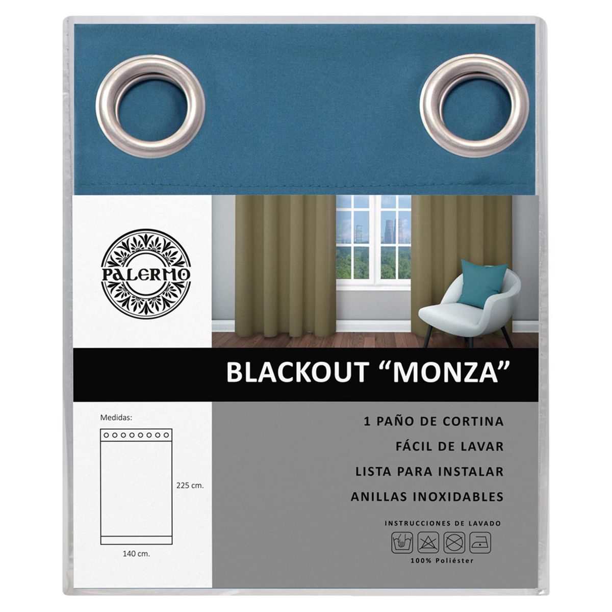 PALERMO - Cortina Blackout 140x225 cm Petroleo