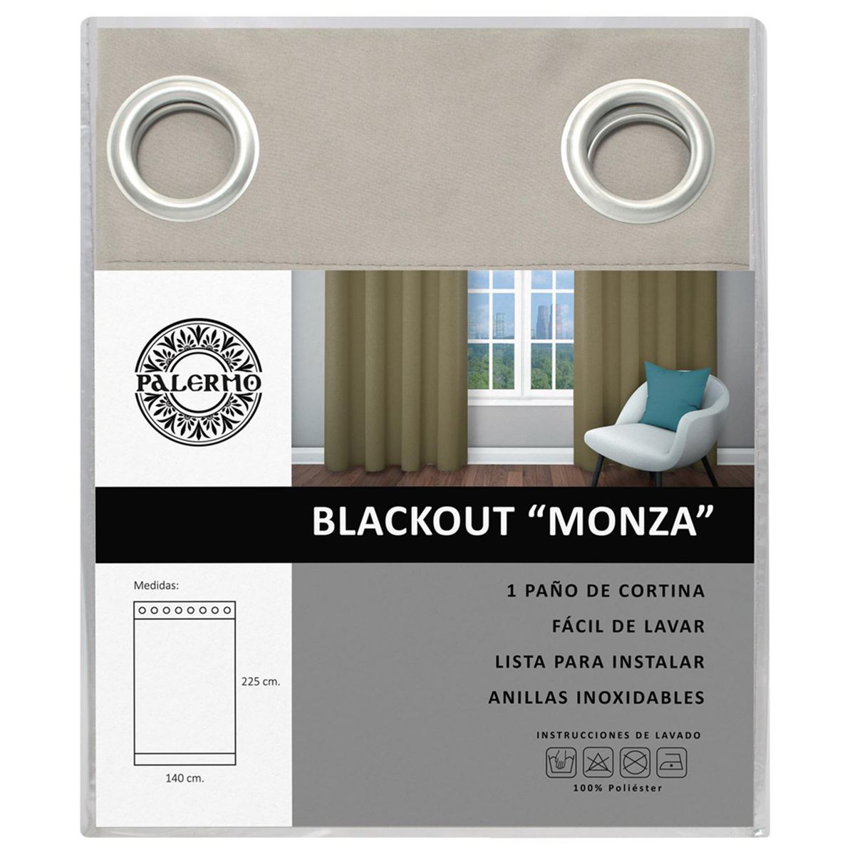 PALERMO - Cortina Blackout 140x225 cm Taupe