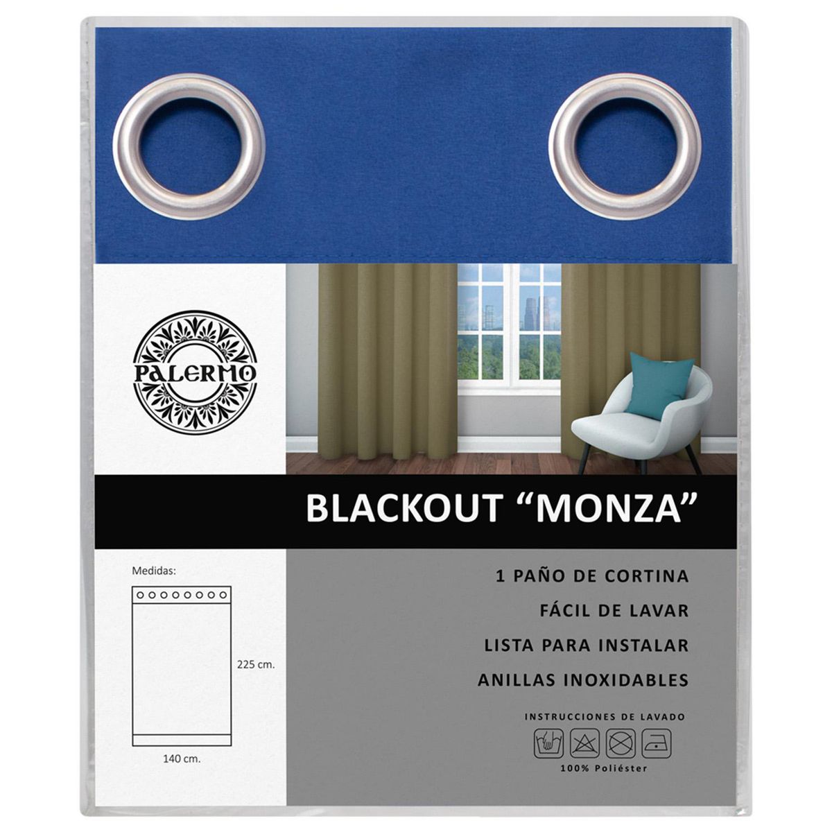 PALERMO - Cortina Blackout 140x225 cm Azul