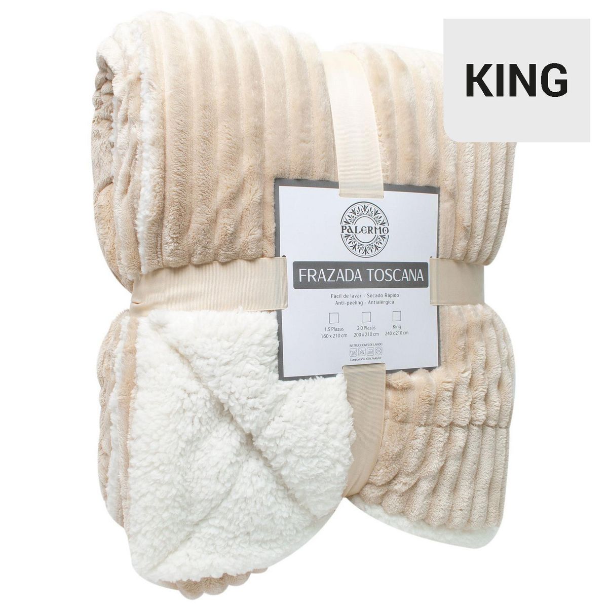 PALERMO - Frazada Toscana King Hueso