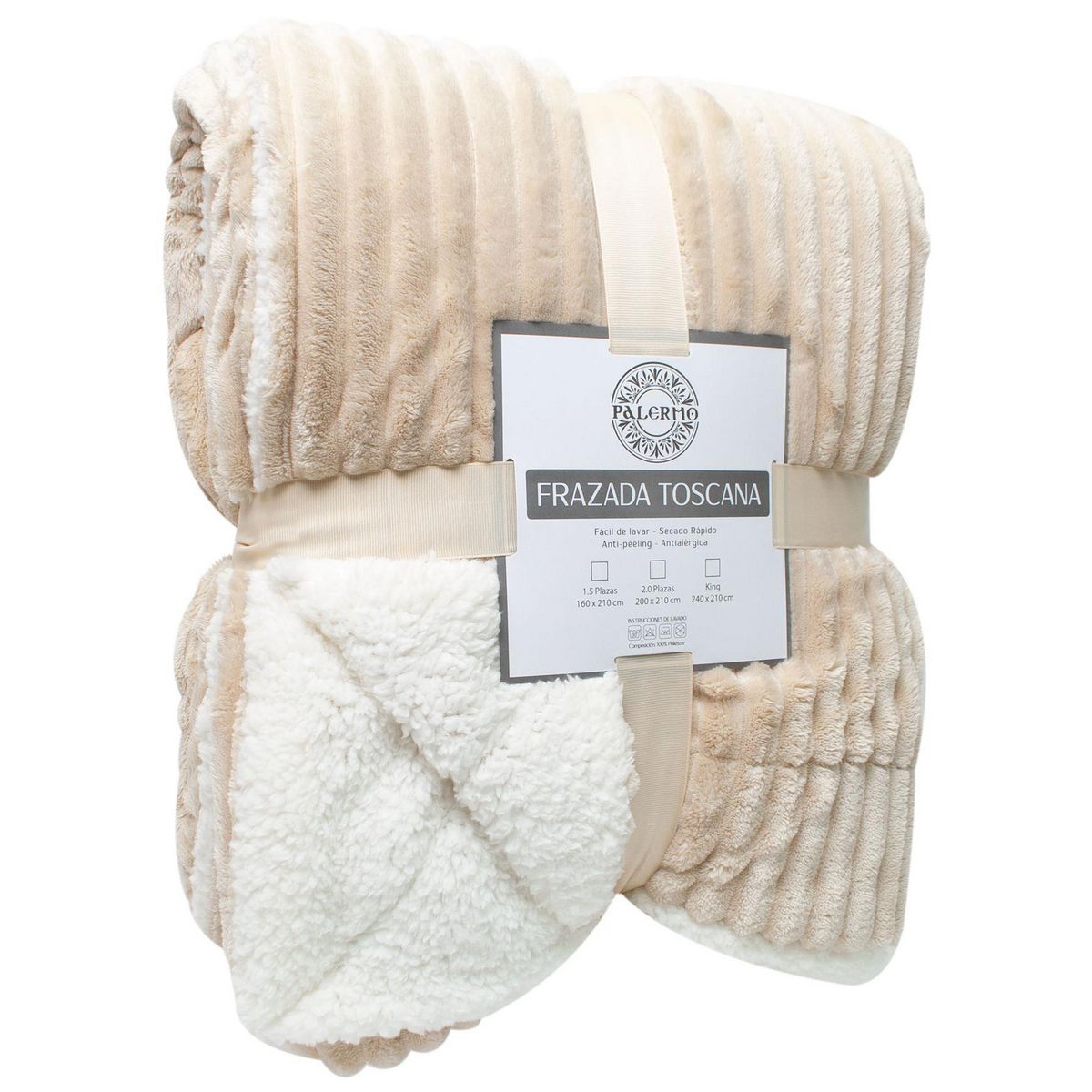 PALERMO - Frazada Toscana King Hueso