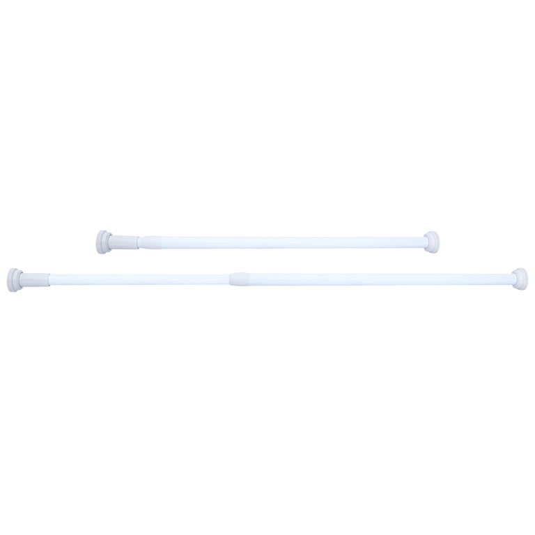 Barra Cortina Baño Extensible 70-120 cm Aluminio Blanco