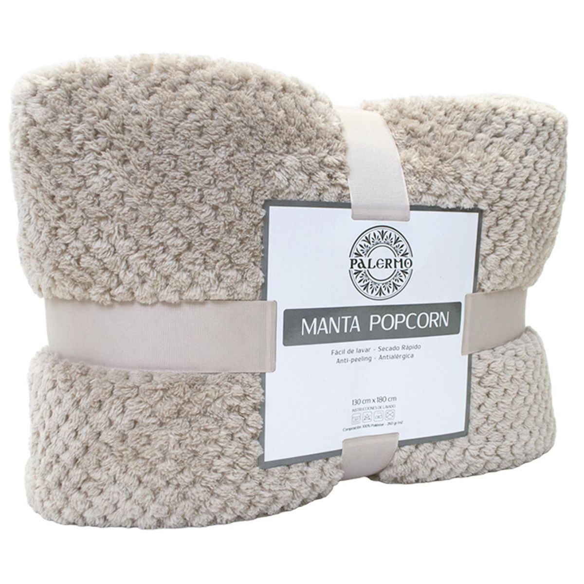 PALERMO - Manta Pop Corn Especial Natural