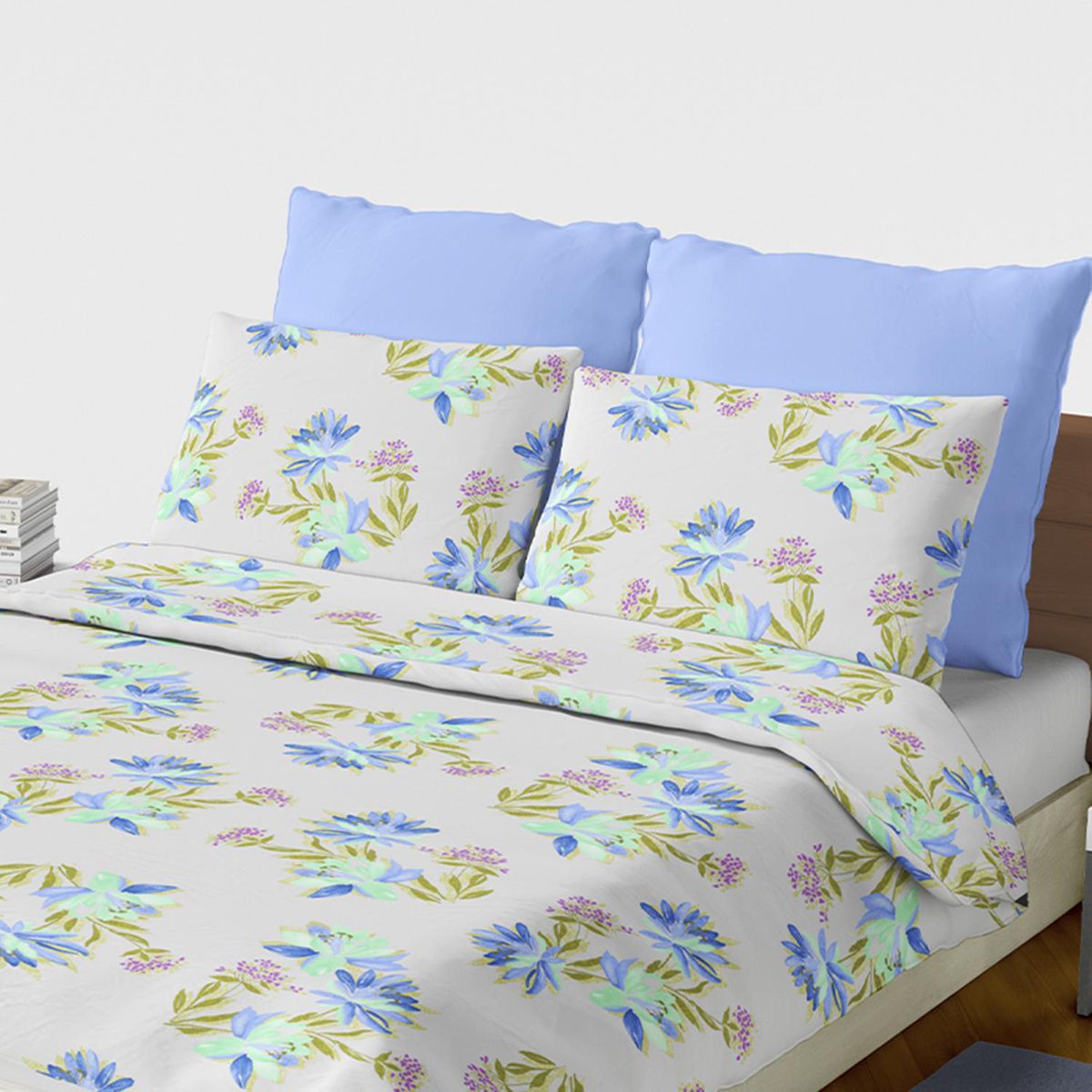 PALERMO - Set de sabana Lilium King 144 Hilos Azul