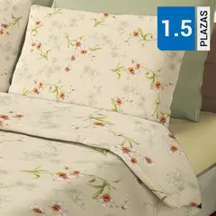 PALERMO - Set de sabana Narciso 1.5 plazas 144 Hilos Ivory