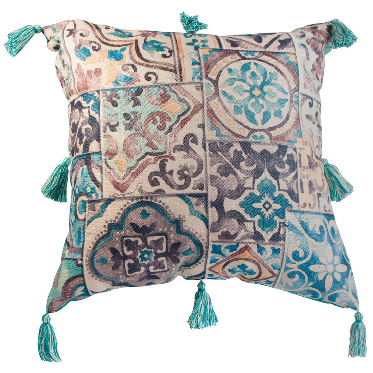 MERIGGI - Cojín Decorativo Turqueza 45x20 cm