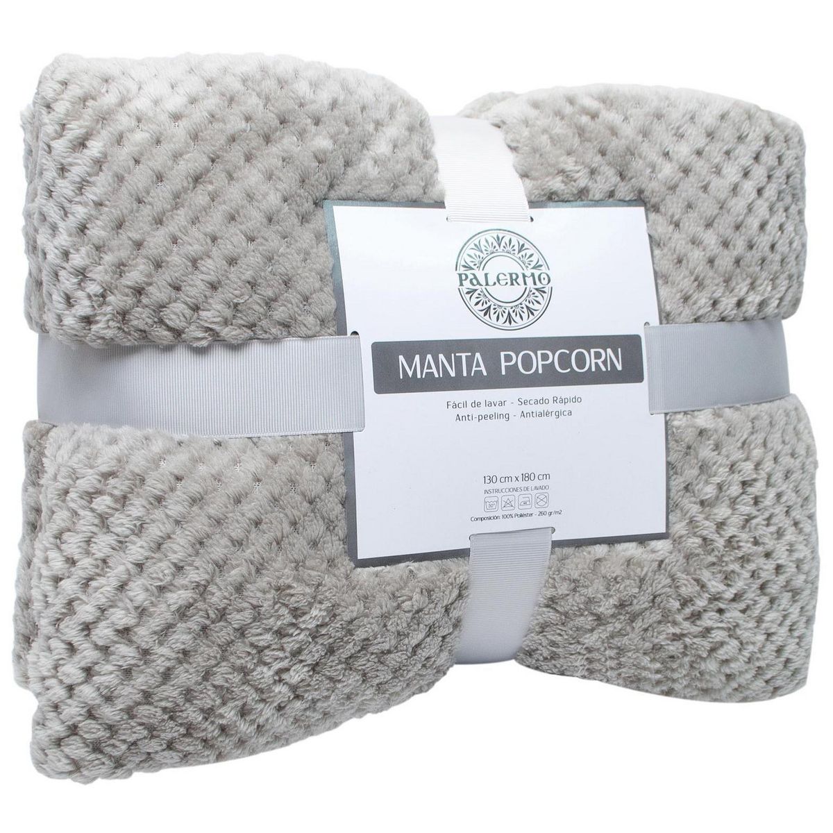 PALERMO - Manta Pop Corn Especial Gris