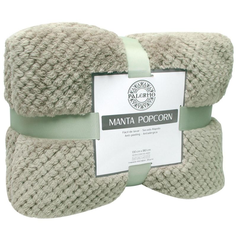 PALERMO - Manta Pop Corn Especial Verde