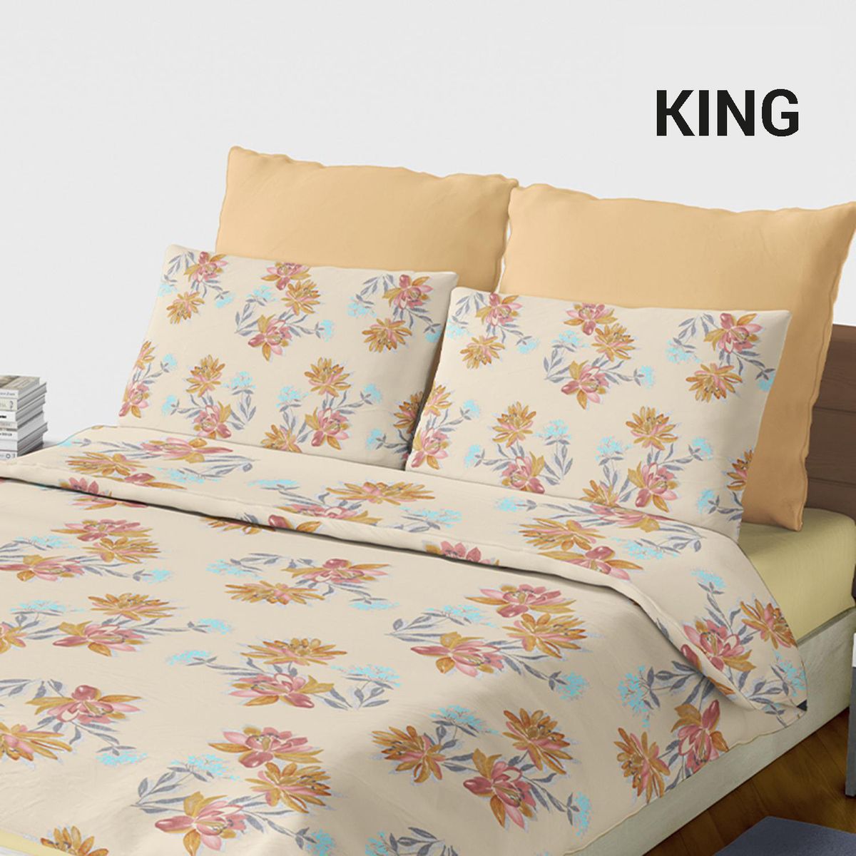 PALERMO - Set de sabana Lilium King 144 Hilos Bronce