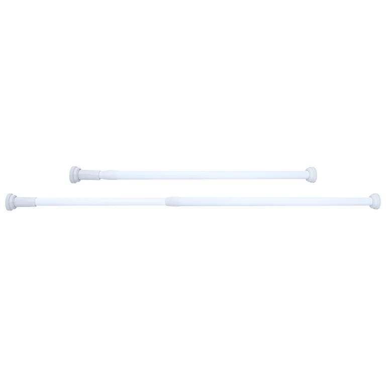 Barra Cortina Baño Extensible 140-260 cm Aluminio Blanco