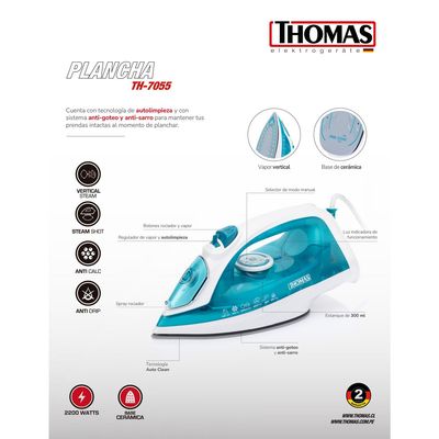 Imagen 2 del producto Plancha vapor vertical TH-7055