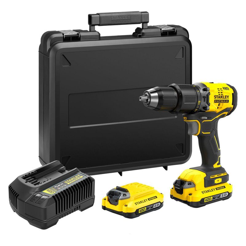 STANLEY - Taladro Percutor 20V 13 mm + 2 Baterías 2 Ah y Cargador