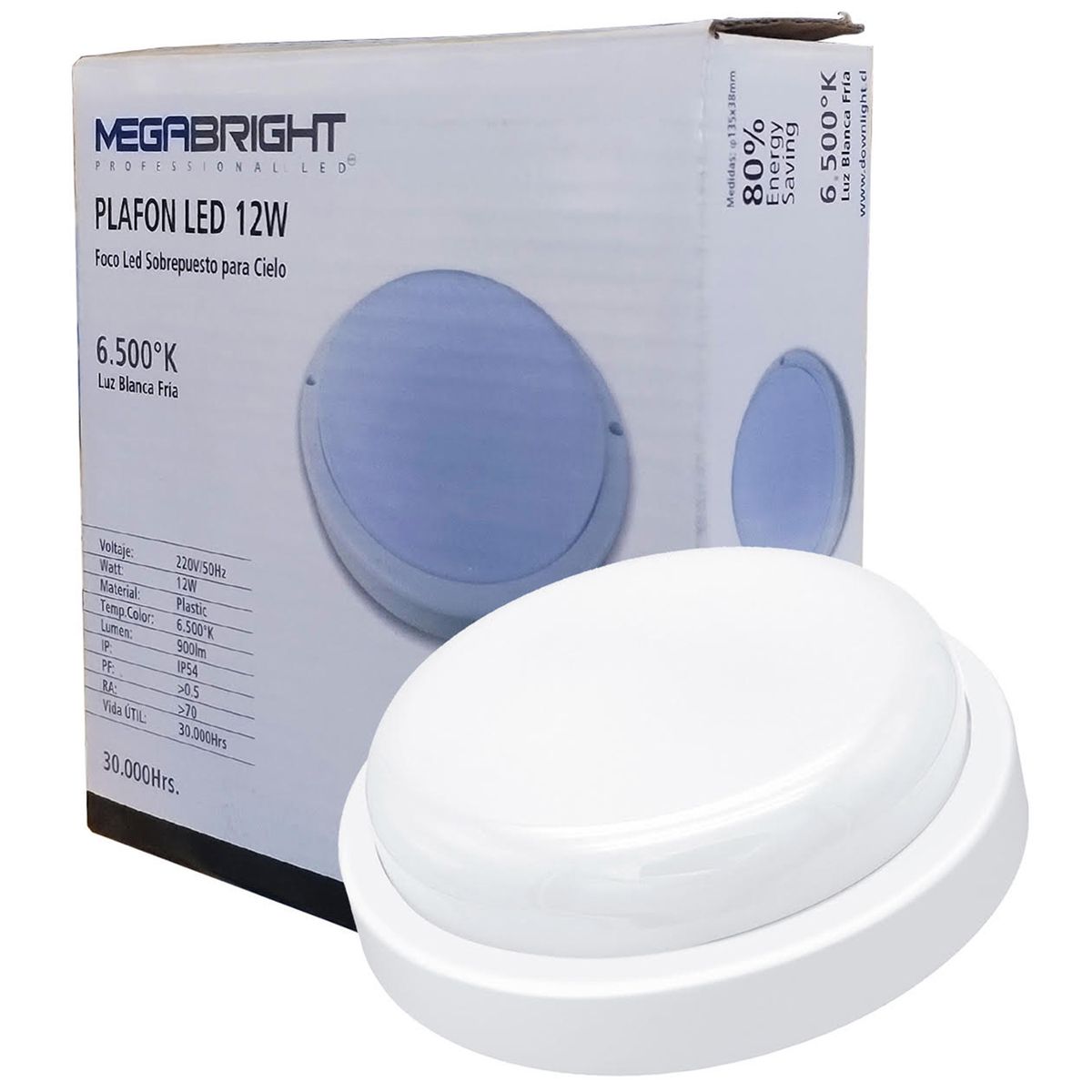 MEGABRIGHT - Plafón Led Plástico Blanco