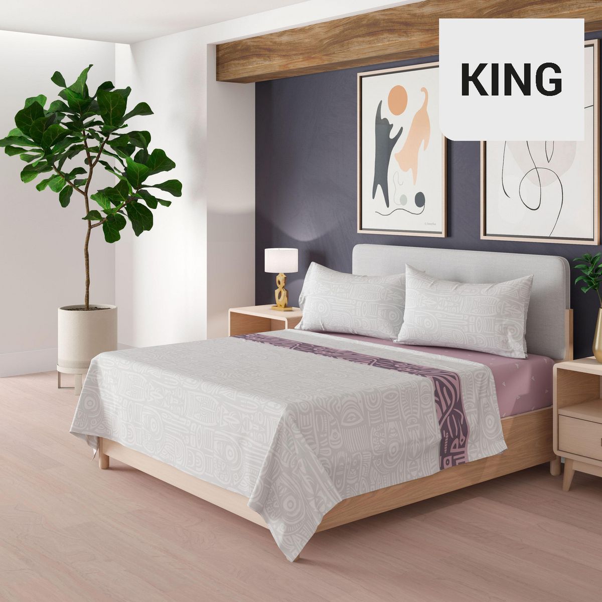 DORAL - Juego Sábanas 200 Hilos Grecas