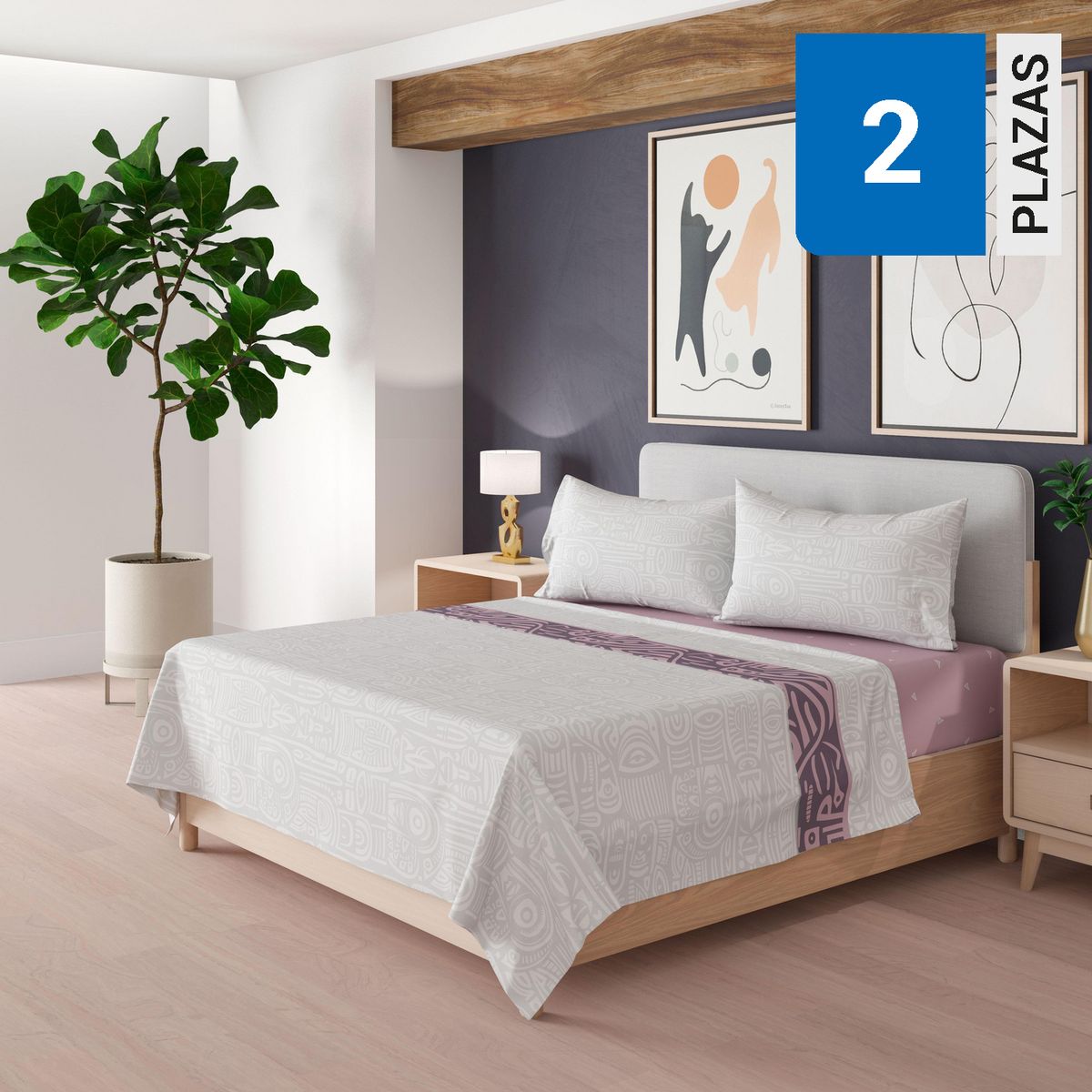 DORAL - Juego Sábanas 200 Hilos Grecas