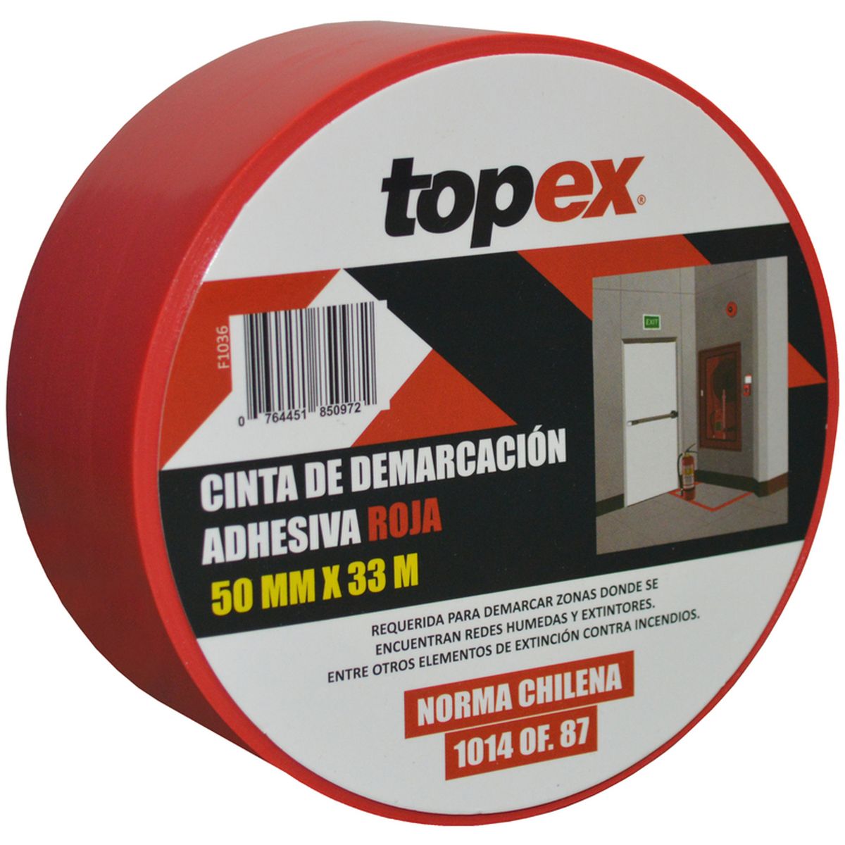 TOPEX - Cinta demarcatoria roja 50 mm x 33 m