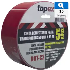 TOPEX - Cinta reflectante DOTC2 roja blanca 15 mt