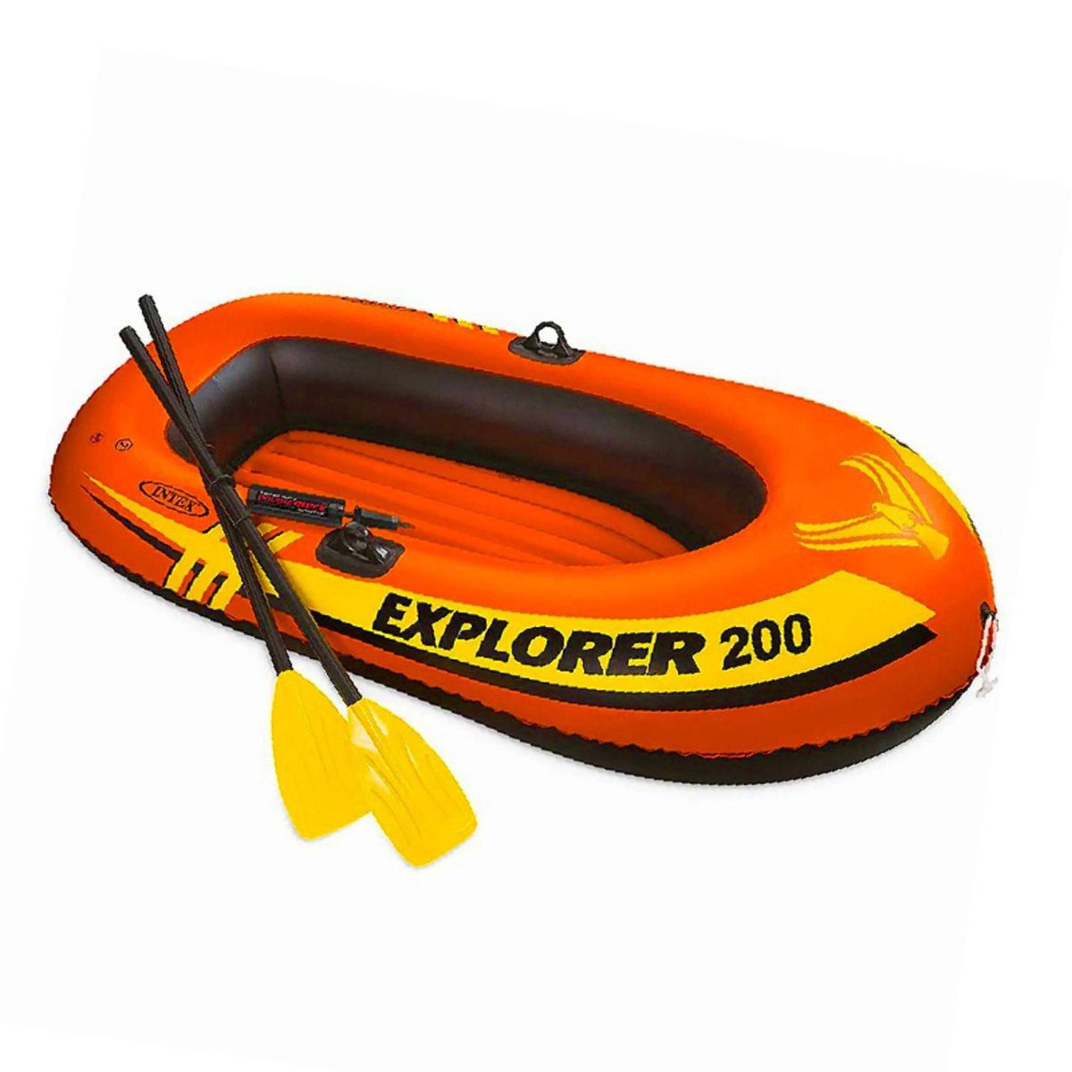 LIVE SPORT - Set Bote Inflable Explore 200 con Remos 2 Persona(s) 185x94 cm Naranjo