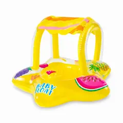 LIVE SPORT - Flotador Inflable con Asiento Star Amarillo 81x79x81 cm