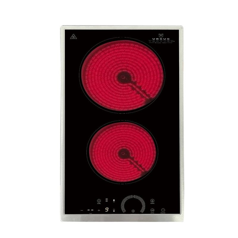 URSUS TROTTER - Encimera Vitrocerámica 2 Platos Negro UT-VCT 2P