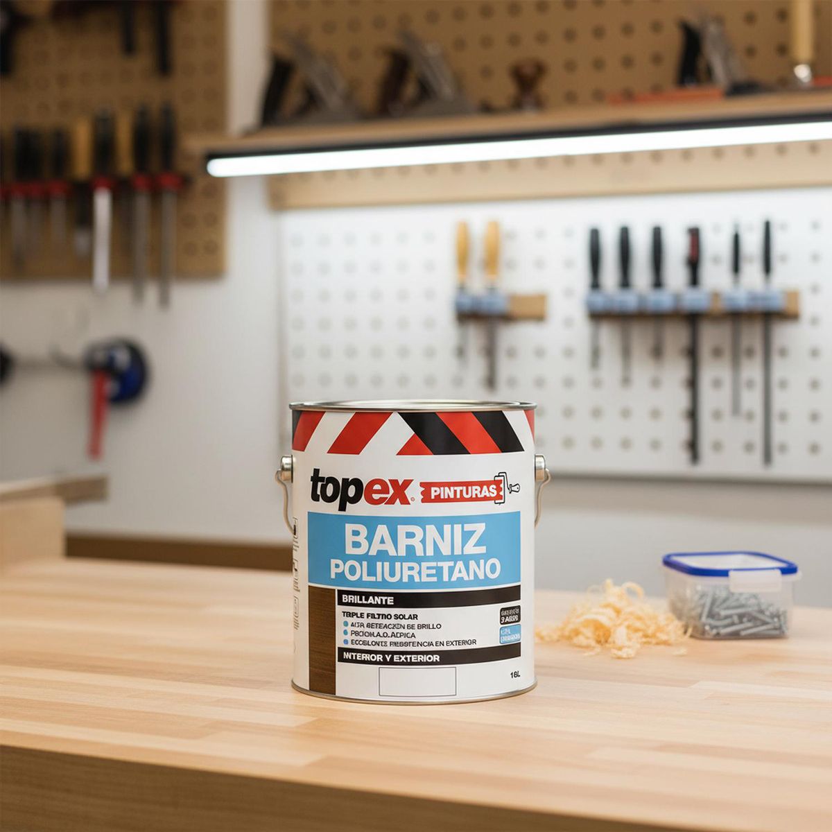 TOPEX - Barniz Poliuretano Brillante 0.9 l Alerce