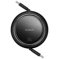 BASEUS - Cable Retráctil Negro 1 m