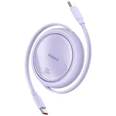 BASEUS - Cable Retráctil Lila 1 m
